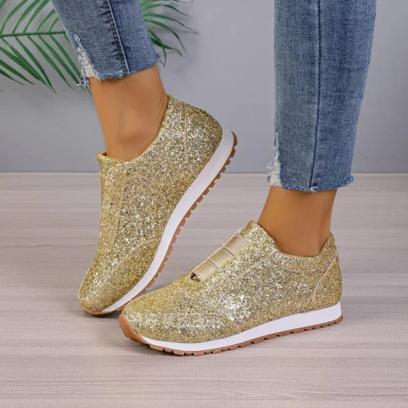 Sparkly Slip-On Shoes for Women - Comfortable Fit