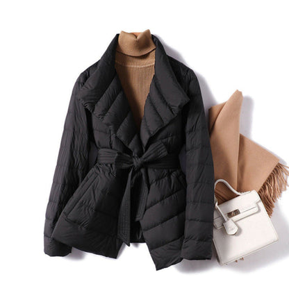 Warm Padded Down Peplum Hem Jacket - EasyApparels