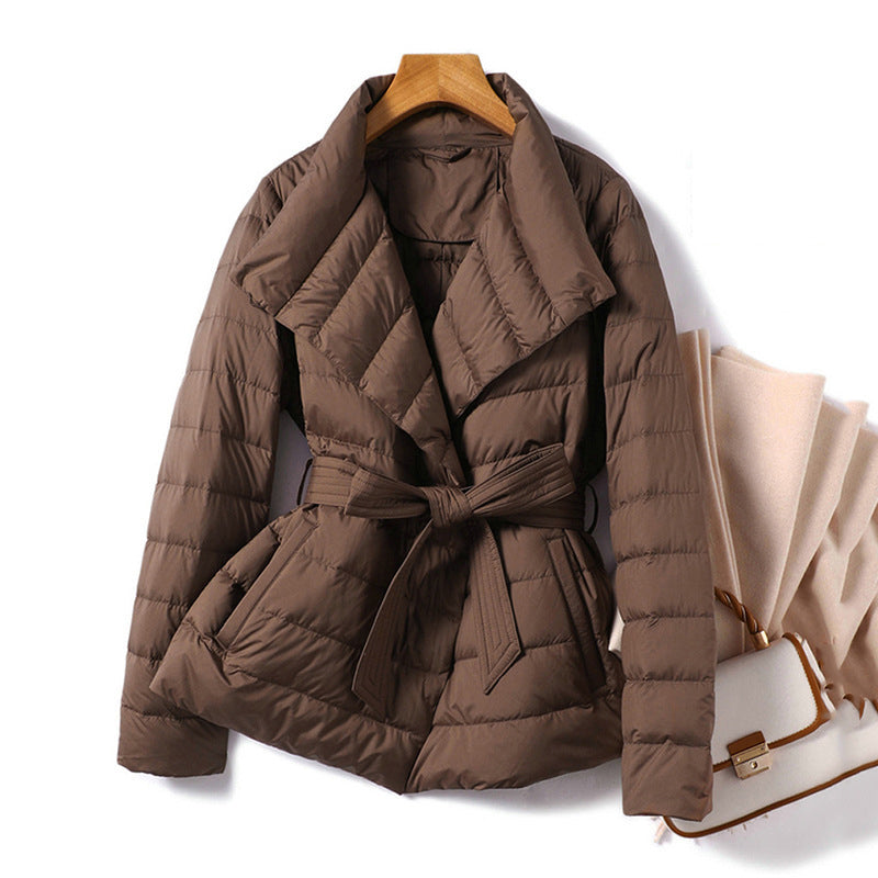 Warm Padded Down Peplum Hem Jacket