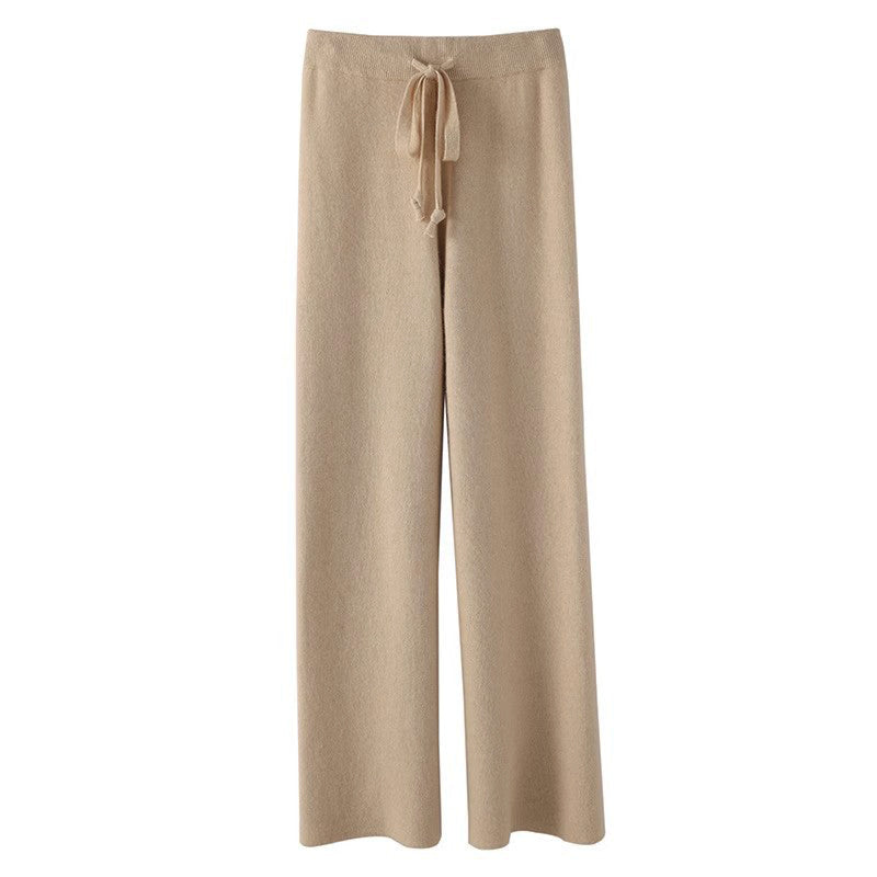 Comfortable Fit Knit Drawstring Pants