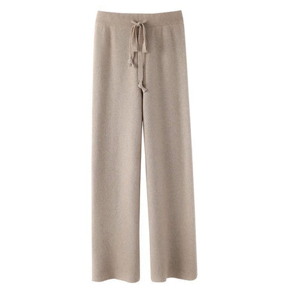 Comfortable Fit Knit Drawstring Pants
