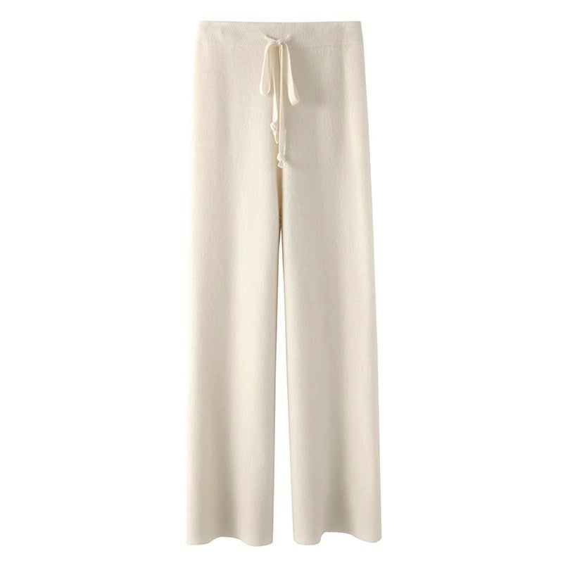 Comfortable Fit Knit Drawstring Pants
