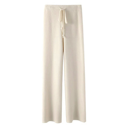 Comfortable Fit Knit Drawstring Pants