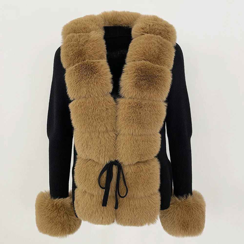 Luxurious Snowy Faux Fur Cardigan - EasyApparels