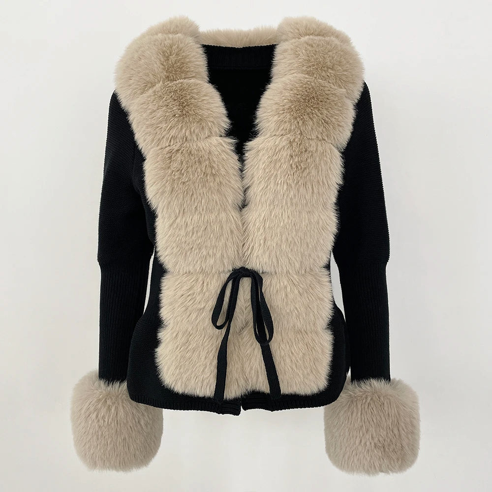 Luxurious Snowy Faux Fur Cardigan