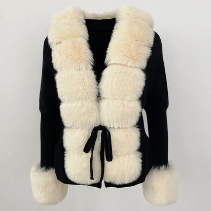 Luxurious Snowy Faux Fur Cardigan