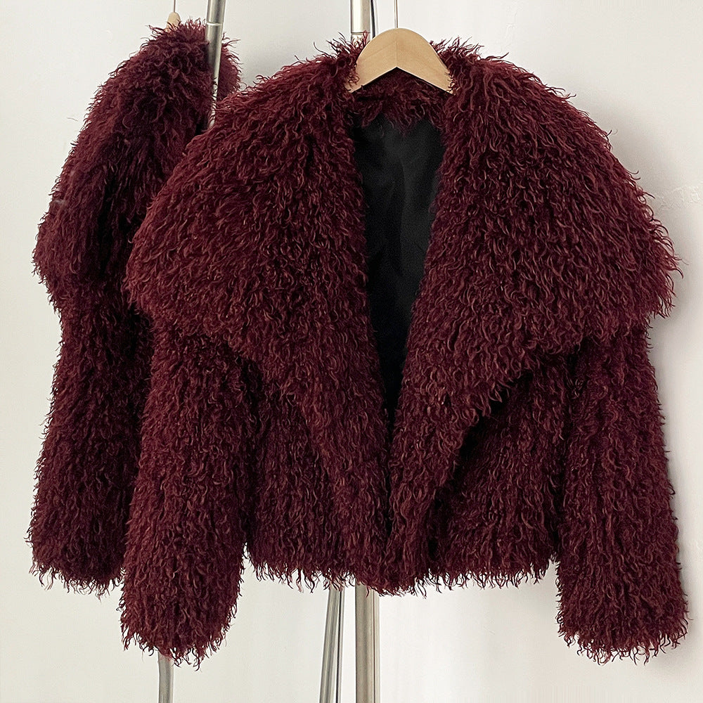 Plush Faux Fur Winter Parka Coat - EasyApparels