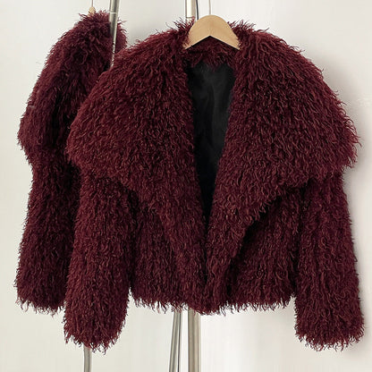 Plush Faux Fur Winter Parka Coat - EasyApparels