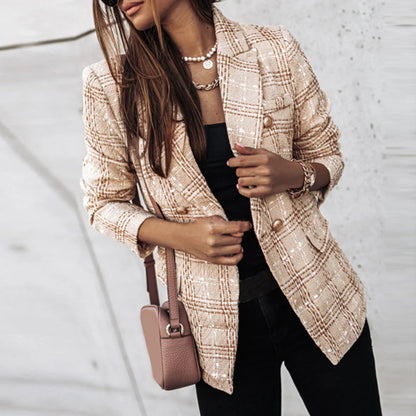 Stylish Classic Ladies' Jacket with Metallic Buttons