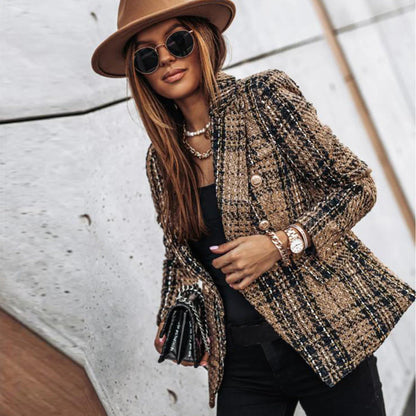 Stylish Classic Ladies' Jacket with Metallic Buttons