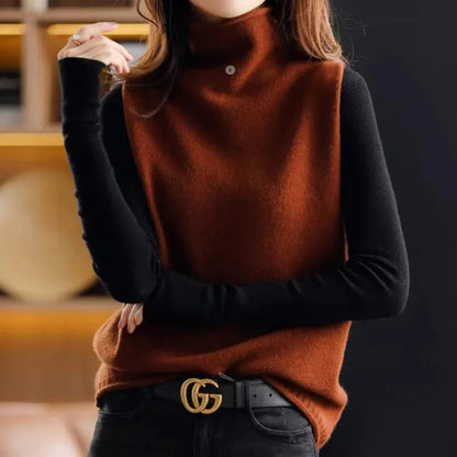Warm Crew Neck Woolen Gilet