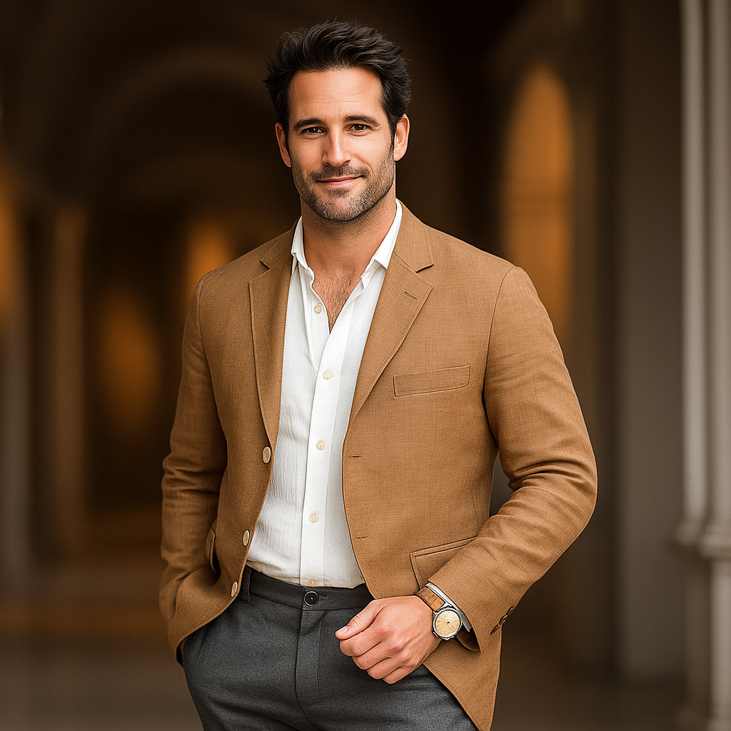 Men's Classic Patterned Blazer - Vossary