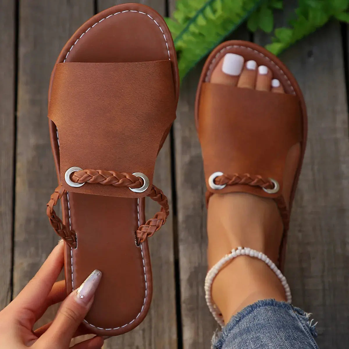 Comfortable Flat Sandals for Women - Vossary