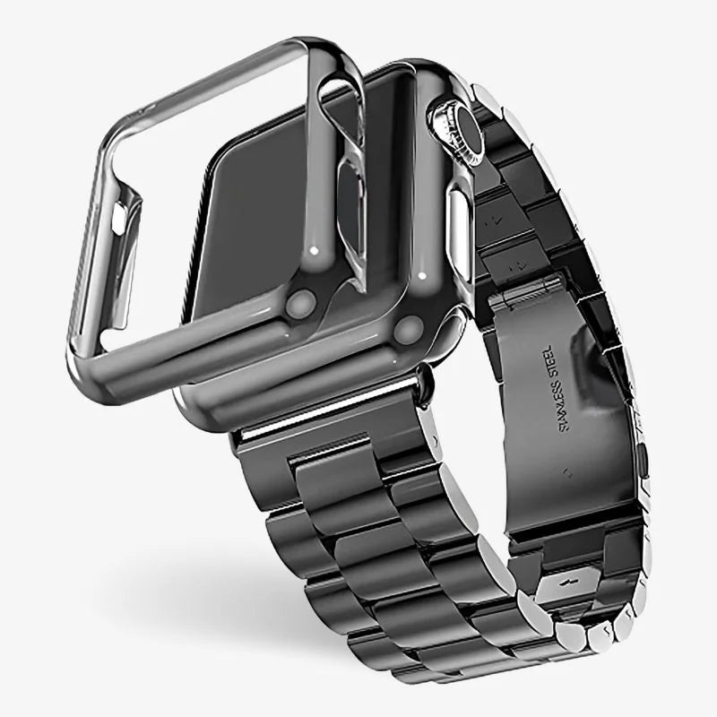 Durable Metal Watch Strap With Safety Cover - Luxicro