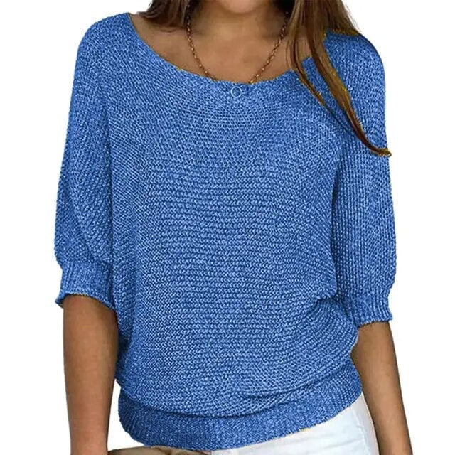 Soft Daily Crew Neck Knit Sweater