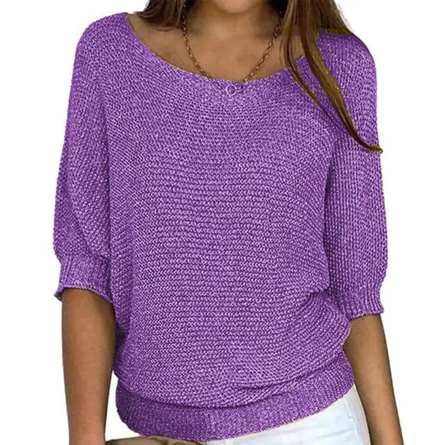 Soft Daily Crew Neck Knit Sweater