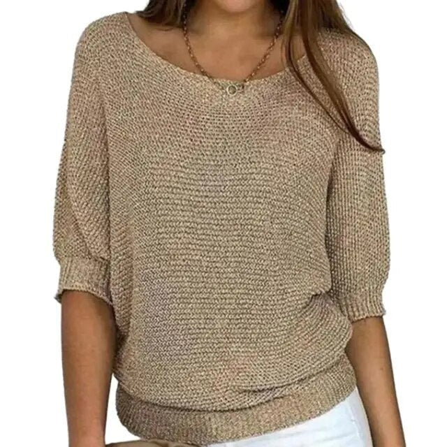 Soft Daily Crew Neck Knit Sweater