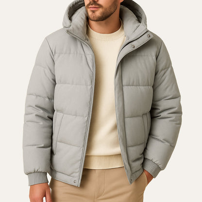 Warm Waterproof Men's Down Hooded Parka Jacket