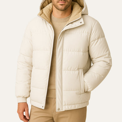 Warm Waterproof Men's Down Hooded Parka Jacket