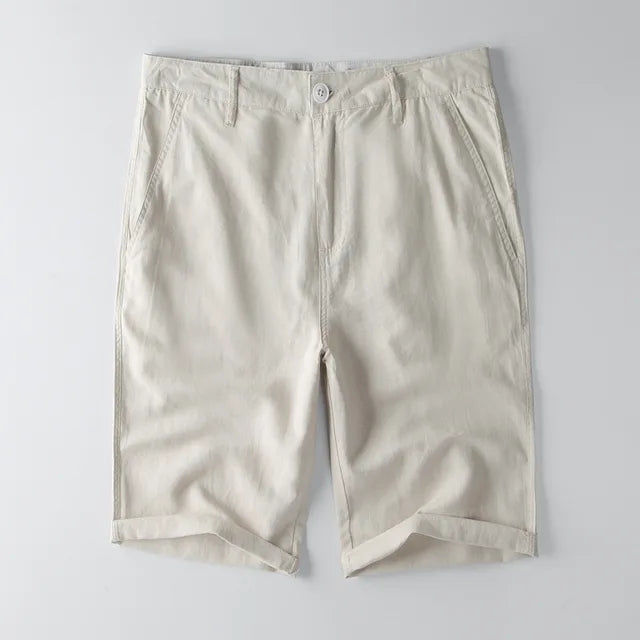 Casual Linen Blend Shorts with Pockets