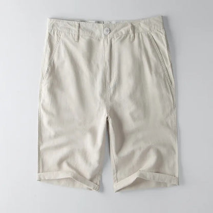 Casual Linen Blend Shorts with Pockets