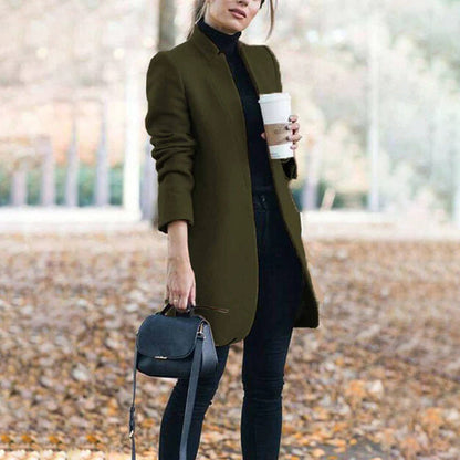 Classic Ladies Long Wool Overcoat