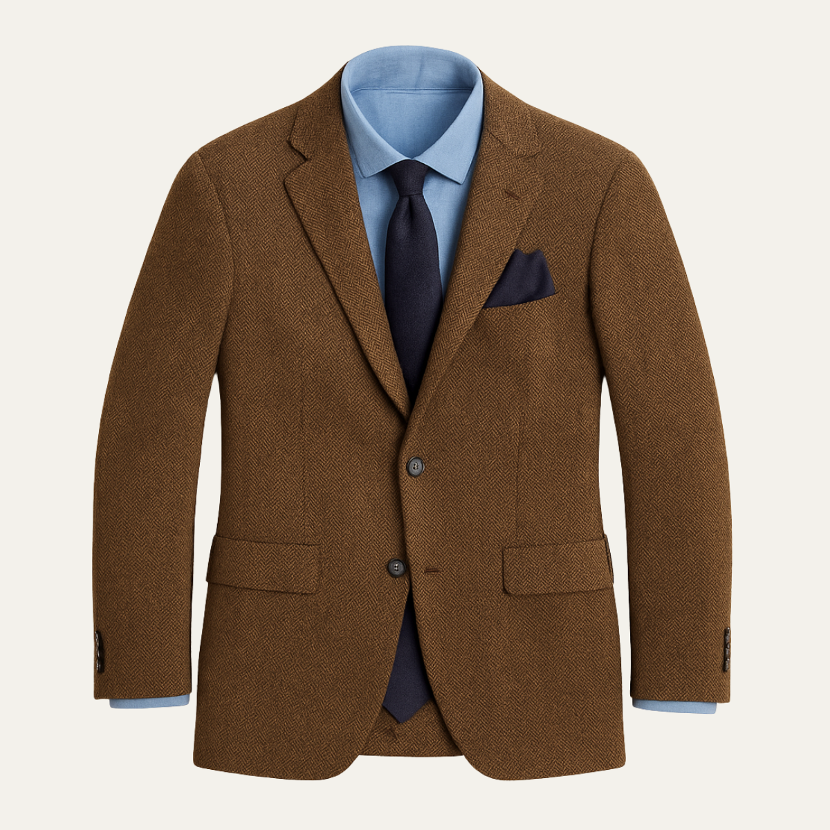 Classic Tan Tweed Blazer Jacket for Men - Vossary