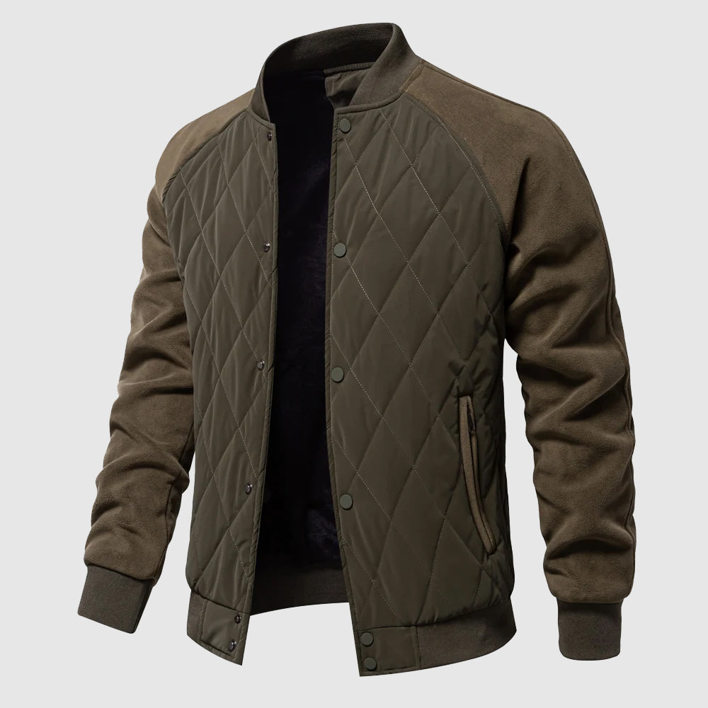 Classic Fit Quilted Bomber Jacket - Vossary