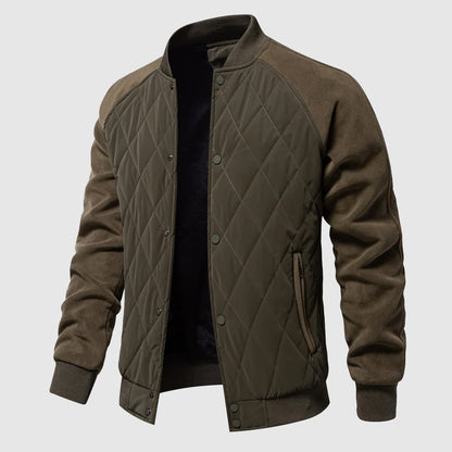 Classic Fit Quilted Bomber Jacket - Vossary