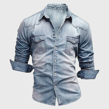 Fitted Blue Jeans Shirt