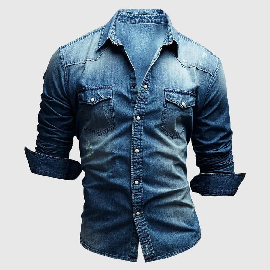 Fitted Blue Jeans Shirt