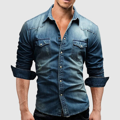 Fitted Blue Jeans Shirt