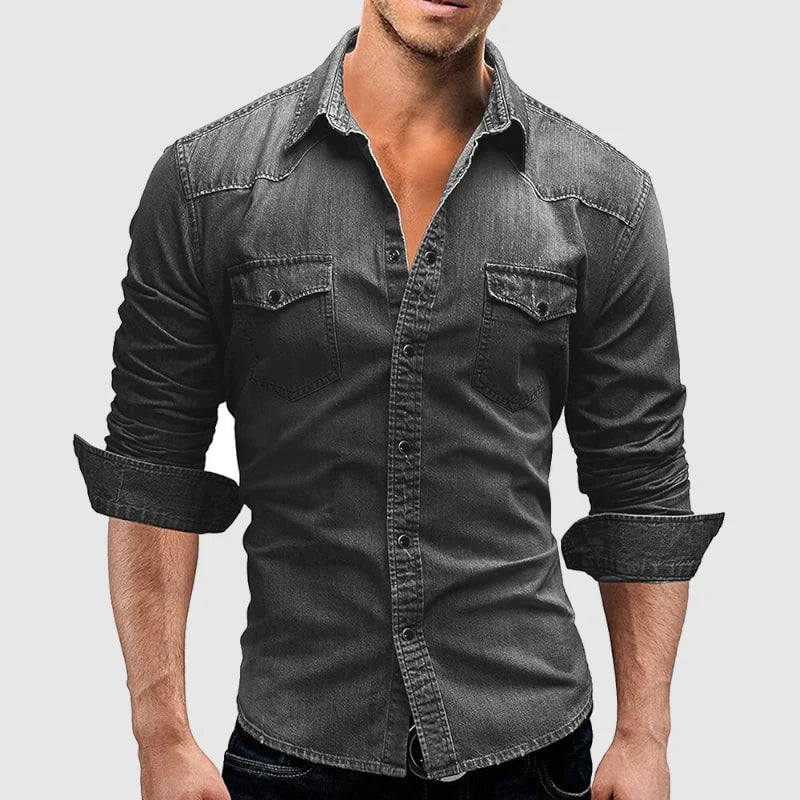 Fitted Blue Jeans Shirt