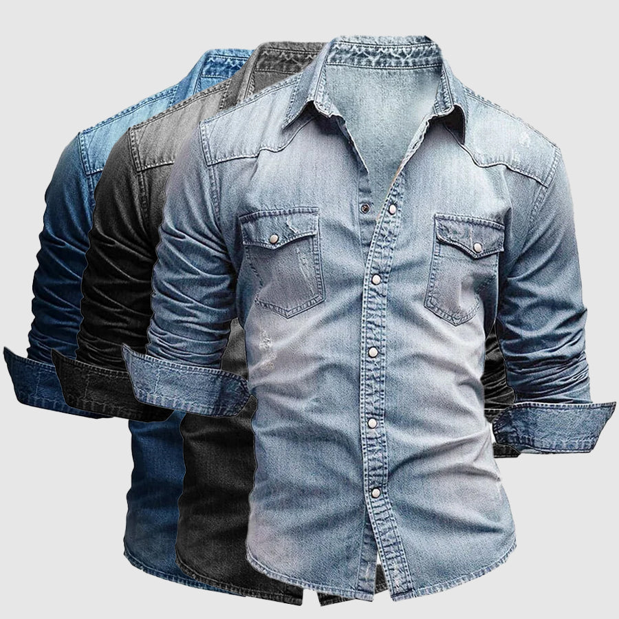 Fitted Blue Jeans Shirt