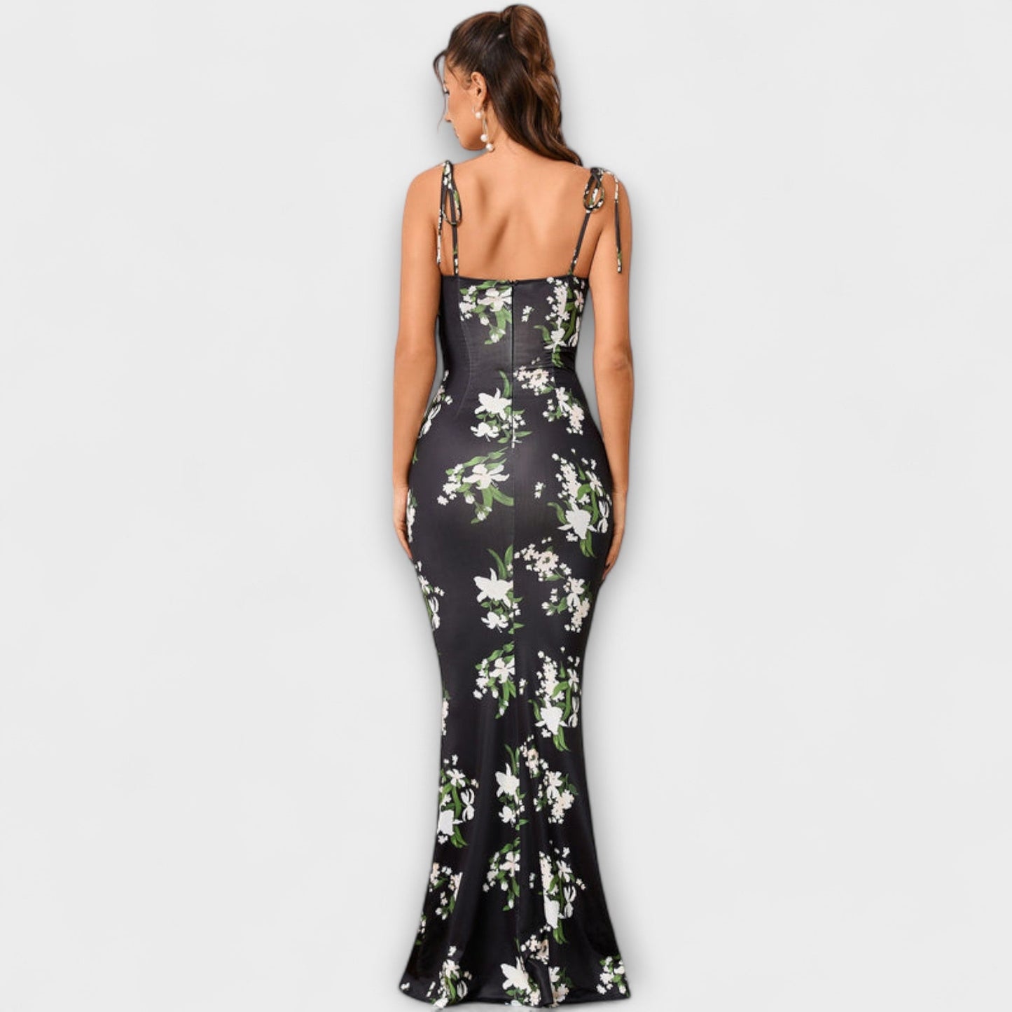 Elegant Flower Pattern Party Dress