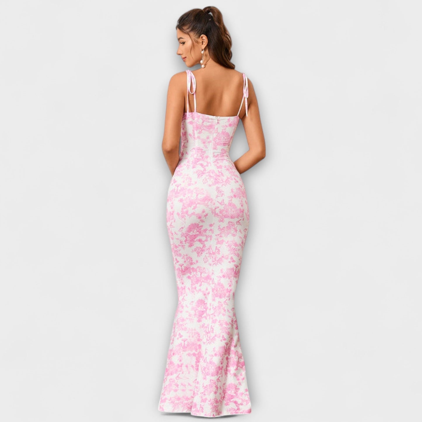 Elegant Flower Pattern Party Dress