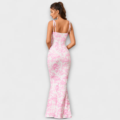 Elegant Flower Pattern Party Dress
