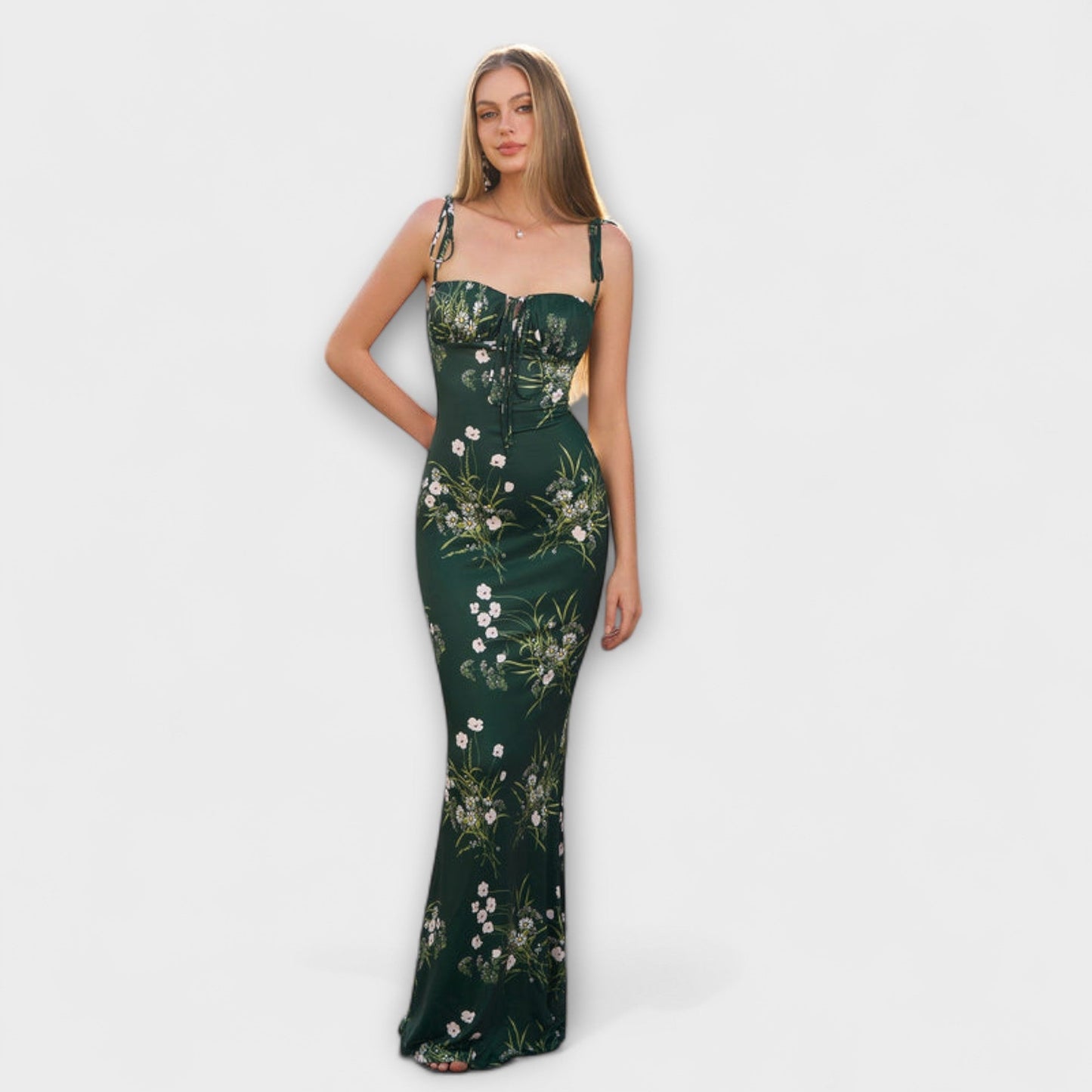 Elegant Flower Pattern Party Dress