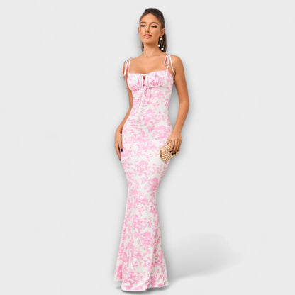 Elegant Flower Pattern Party Dress
