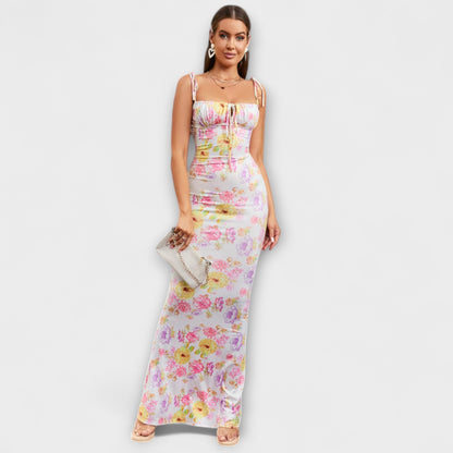 Elegant Flower Pattern Party Dress