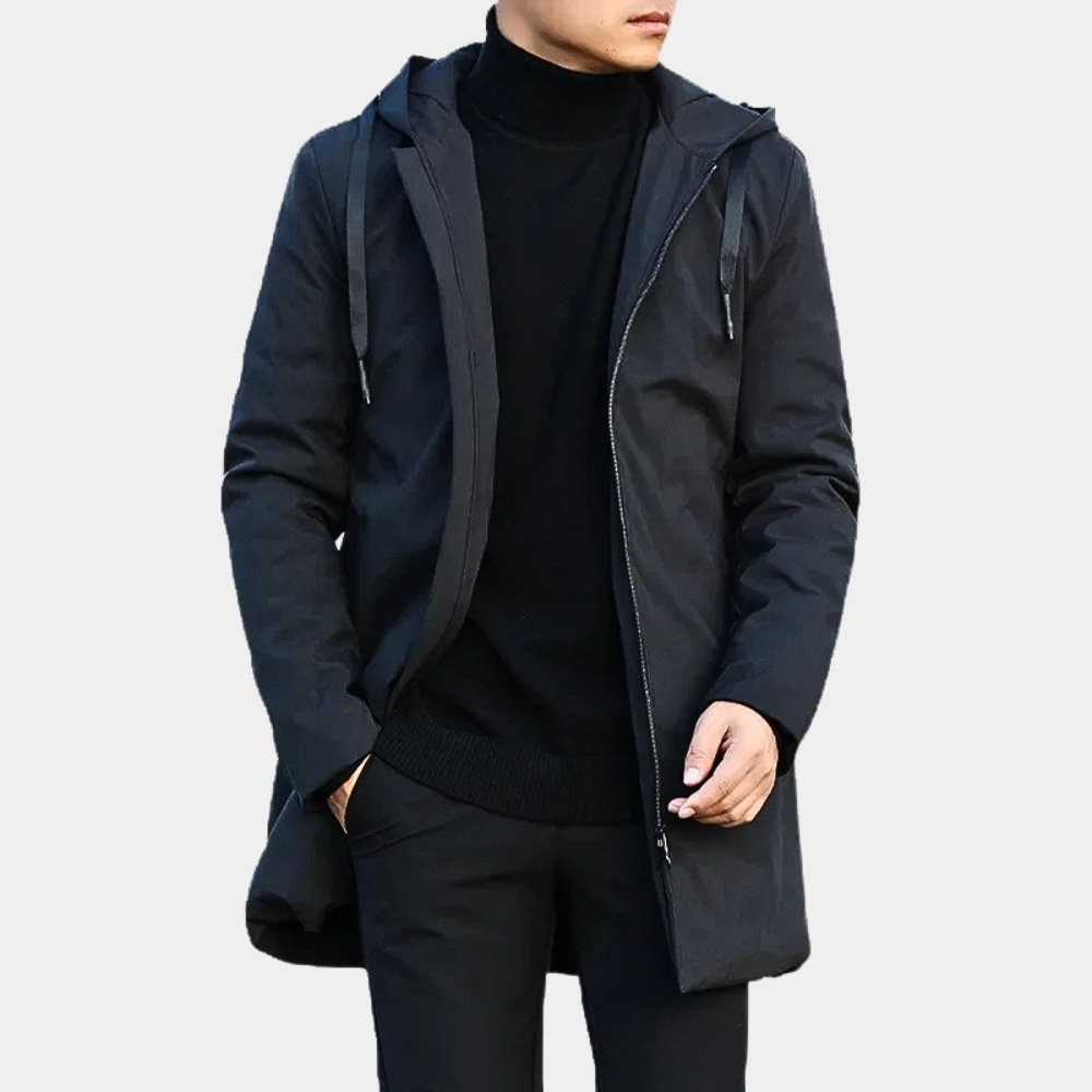 Casual Hooded Waterproof Men's Full Length Coat