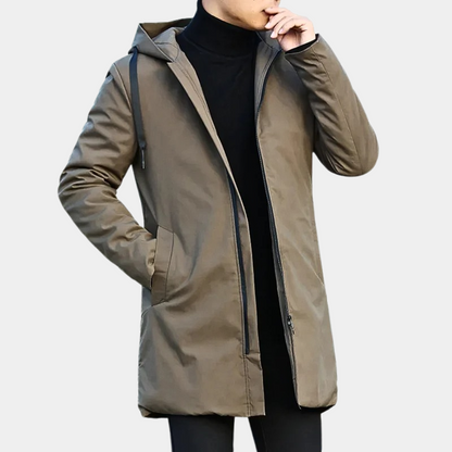 Casual Hooded Waterproof Men's Full Length Coat - EasyApparels
