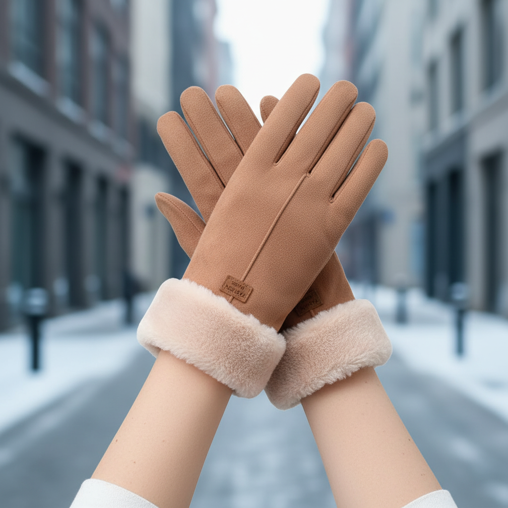 Warm Waterproof Smartphone Gloves - SuedeLux - Pexav