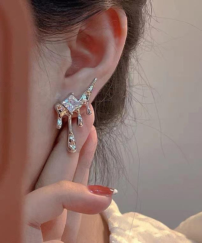 Elégantes boucles d'oreilles en soie et cuivre avec zircon - EasyApparels
