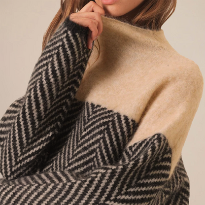 Comfy Oversized Crew Neck Knit Sweater for Women