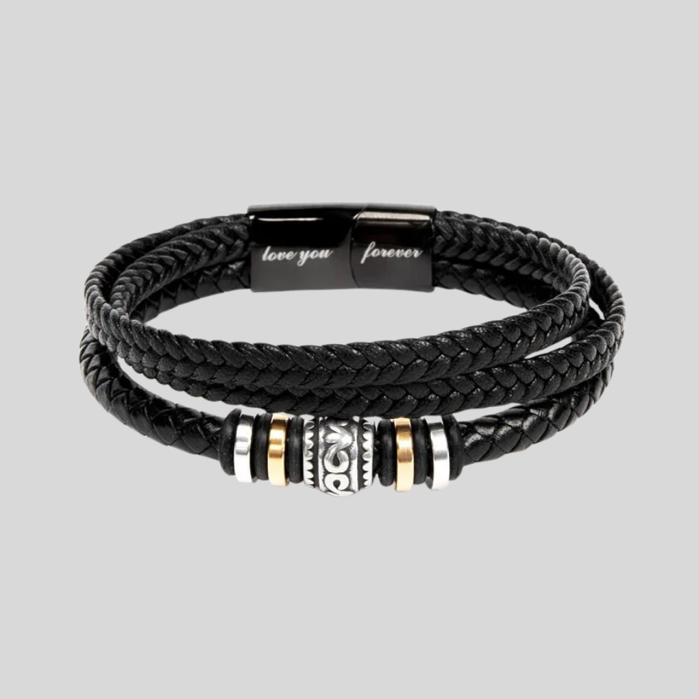 Men's Slim Leather Bracelet - Vossary