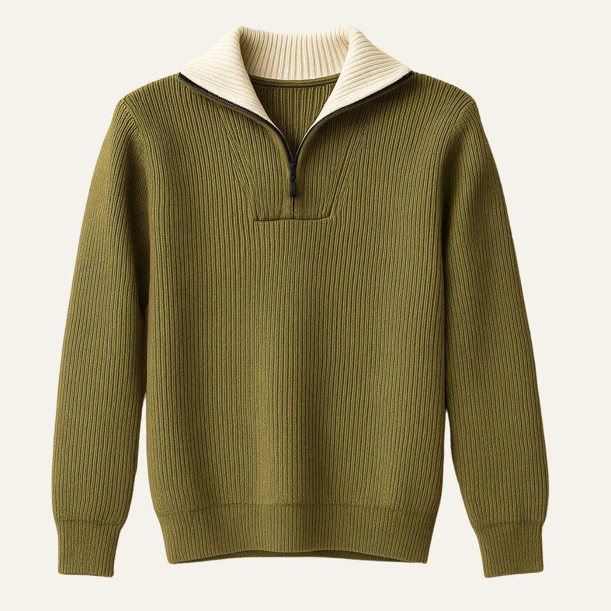 Warm Quarter Zip Men's Fleece Sweater - Vossary
