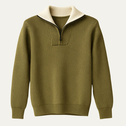 Warm Quarter Zip Men's Fleece Sweater - Vossary