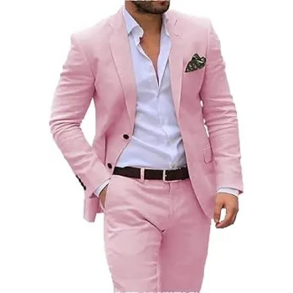 Slim Fit Linen Suit for Men