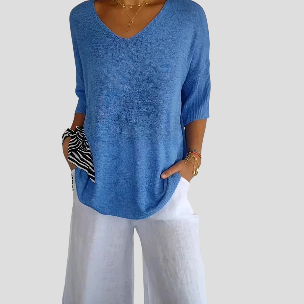 Comfy Women's V-Neck Sweater Top
